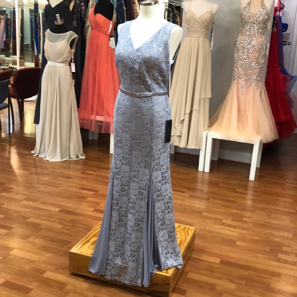 Grey special occasion dress with sequins - Picture 1 of 8
